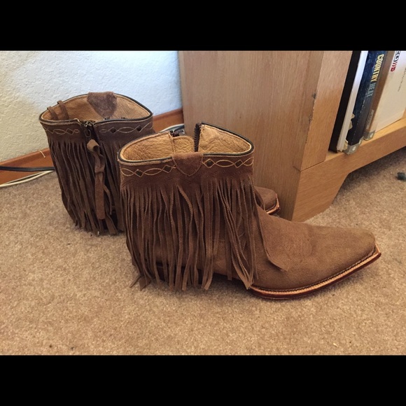 J.B.Dillon fringe cowboy boots - Picture 3 of 8